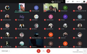 Gambar diskusi virtual yang diadakan oleh Himpunan Mahasiswa HES